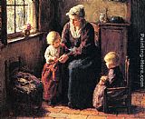 Famous Lesson Paintings - The Sewing Lesson